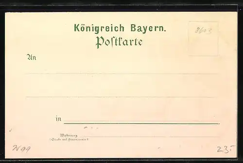 Lithographie Ebern, Rathaus, Strassenpartie am Grauturm, Schloss Eyrichshof, Totalansicht