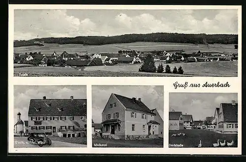 AK Auerbach, Gasthof Stef. Walz, Molkerei, Dorfstrasse, Totalansicht