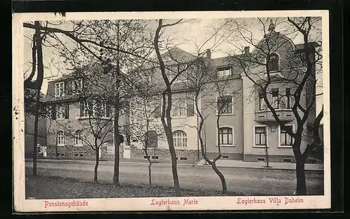 AK Rengsdorf, Logierhaus Marie, Pensionsgebäude und Villa Daheim