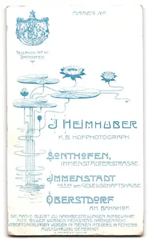 Fotografie J. Heimhuber, Sonthofen, Immenstädterstr., Junge Dame im Kleid mit Medaillon