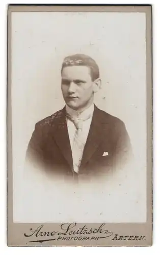 Fotografie Arno Leutzsch, Artern, Junger Herr im Anzug mit Krawatte