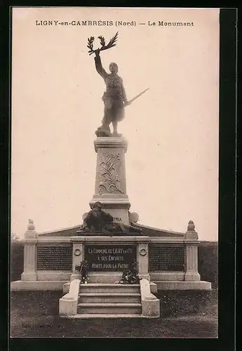 AK Ligny-en-Cambrésis, Le Monument