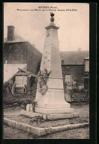 AK Artres, Monument aux Morts de la Grande Guerre 1914-1918