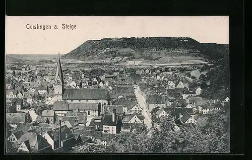 AK Geislingen a. Steige, Teilansicht aus der Vogelschau