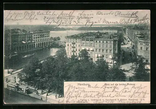 AK Hamburg, Blick auf die beiden Alstern
