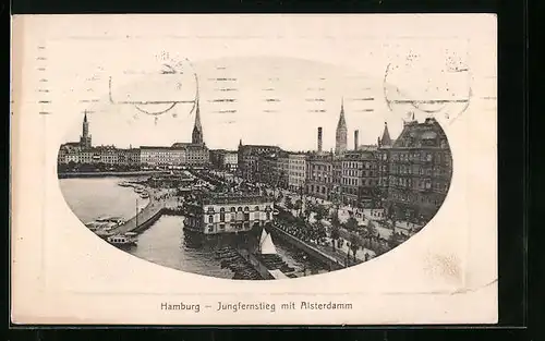 AK Hamburg, Jungfernstieg mit Alsterdamm