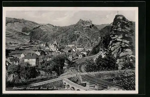 AK Altenahr, Schwarzes Kreuz mit Burgruine