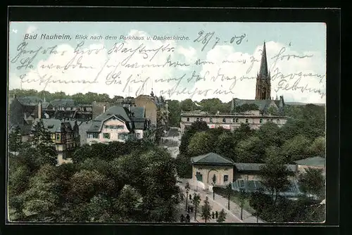 AK Bad Nauheim, Blick nach dem Parkhaus und Dankeskirche