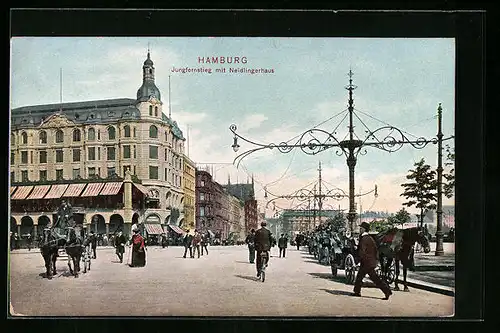 AK Hamburg-Neustadt, Jungfernstieg mit Neidlingerhaus