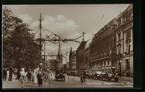 AK Hamburg-Neustadt, Autos am Jungfernstieg