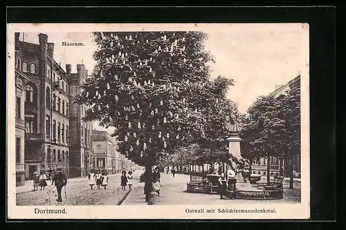 AK Dortmund, Ostwall mit Schüchtermanndenkmal und Museum