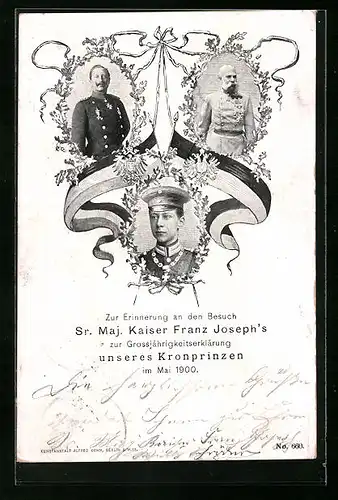 AK Kaiser Franz Josef I. von Österreich mit Kaiser Wilhelm, Zweibund