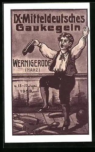 AK Wernigerode /Harz, IX. Mitteldeutsches Gaukegeln