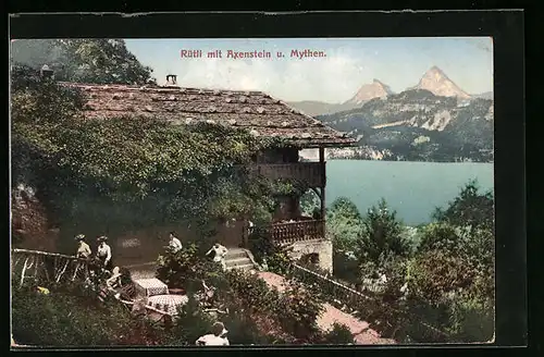 AK Rütli, Gasthaus mit Axenstein und Mythen