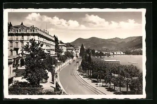 AK Lugano, Quai aus der Vogelschau