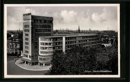 AK Essen /Ruhr, Deutschlandhaus aus der Vogelschau