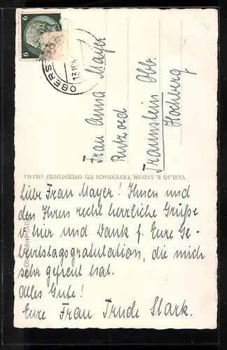 AK Oberstdorf i. Allgäu, Strassenpartie mit Kirche