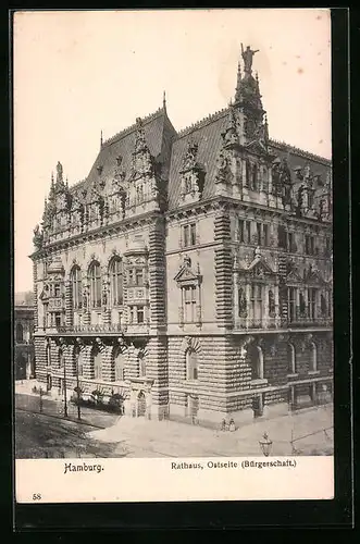 AK Hamburg, Rathaus, Ostseite (Bürgerschaft.)