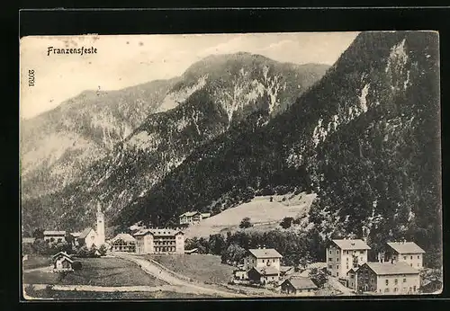 AK Franzensfeste, Ortsansicht aus der Ferne
