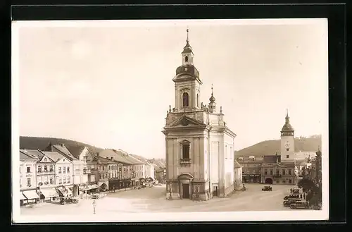 AK Hranice na Morave, Ortspartie mit Kirche