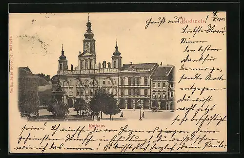 AK Budweis, Rathaus am Ringplatz