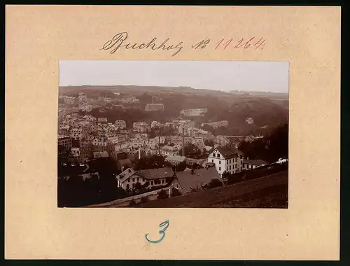 Fotografie Brück & Sohn Meissen, Ansicht Buchholz i. Sa., Panoramaansicht der Stadt mit Blick zum Marktplatz