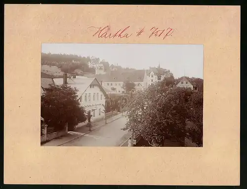 Fotografie Brück & Sohn Meissen, Ansicht Bad Hartha b. Tharandt, Strassenpartie am Kurbadhotel
