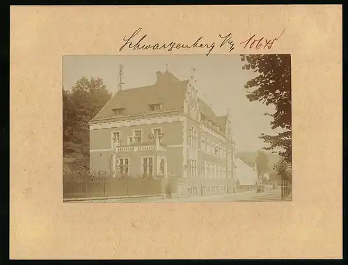 Fotografie Brück & Sohn Meissen, Ansicht Schwarzenberg i. Sa., Partie am Kaiserlichen Postamt