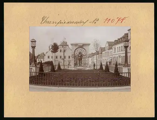 Fotografie Brück & Sohn Meissen, Ansicht Ehrenfriedersdorf i. Erzg., Blick auf das Denkmal Friedrich des Streitbaren