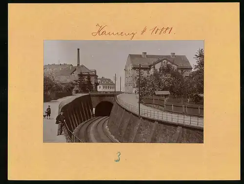 Fotografie Brück & Sohn Meissen, Ansicht Kamenz i. Sa., Partie am mit Blick in den Eisenbahn-Tunnel