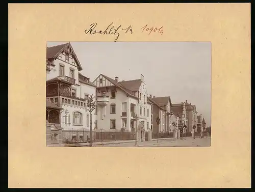 Fotografie Brück & Sohn Meissen, Ansicht Rochlitz i. S., Blick in die Bismarckstrasse, Villa 558c, Villenviertel