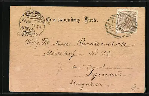 Lithographie Karlsbad, Mühlbrunnen, Hirschsprung