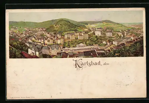 Lithographie Karlsbad, Teilansicht