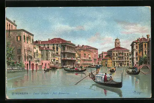 Künstler-AK Venezia, Canal Grande