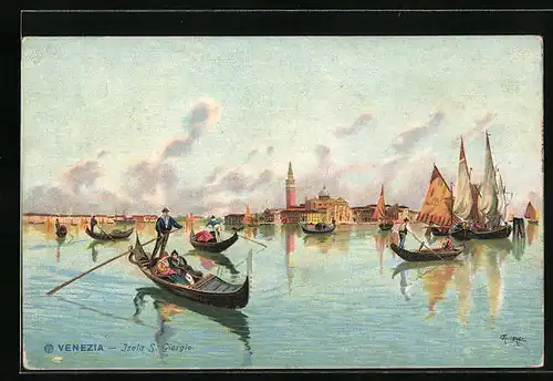 Künstler-AK Venezia, Isola S. Giorgio