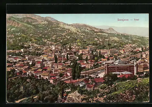 AK Sarajevo, Totalansicht aus der Vogelschau