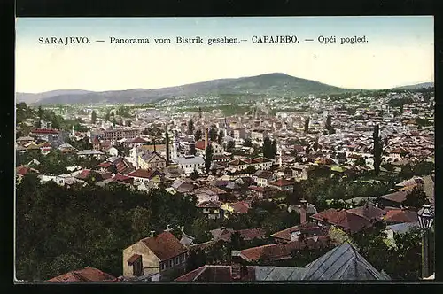 AK Sarajevo, Panorama vom Bistrik gesehen
