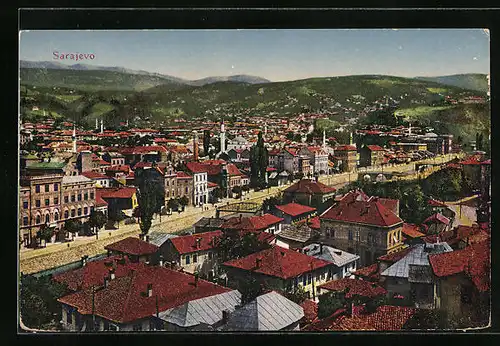 AK Sarajevo, Teilansicht aus der Vogelschau