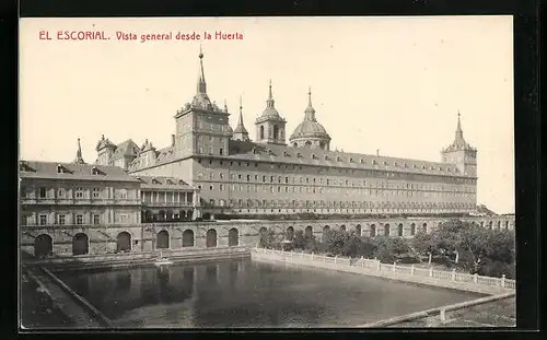 AK Madrid, El Escorial, Vista general desde la Huerta