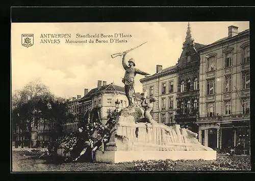 AK Anvers, Monument du Baron D`Hanis