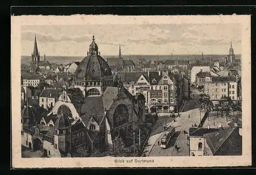 AK Dortmund, Synagoge und Strassenbahn