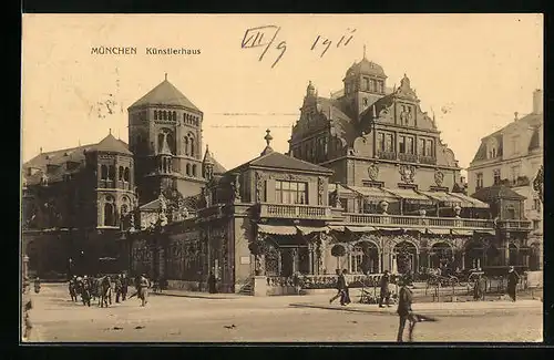 AK München, Synagoge und Künstlerhaus