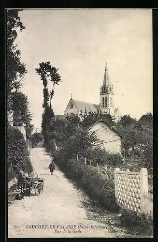 AK Gruchet-le-Valasse, Rue de la Gare