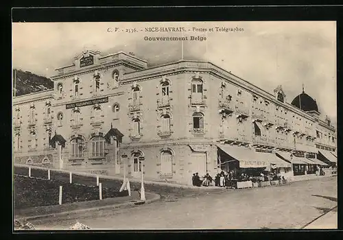 AK Nice-Havrais, Postes et Telégraphes, Gouvernement Belge