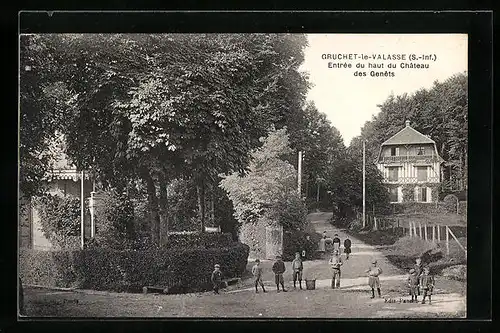 AK Gruchet-le-Valasse, Entrée du haut du Château des Genêts