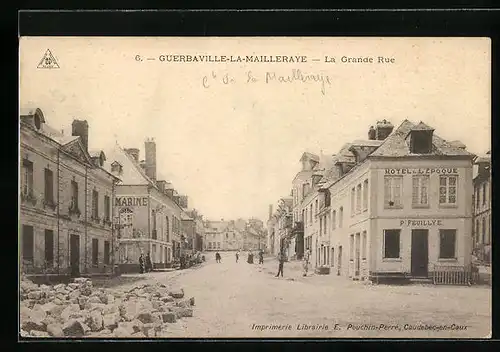 AK Guerbaville-La-Mailleraye, La Grande Rue, Strassenpartie