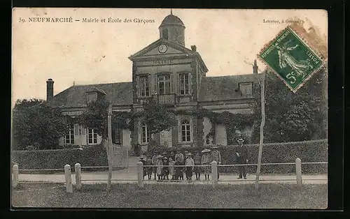 AK Neufmarché, Mairie et École des Garcons