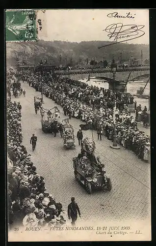 AK Rouen, Fetes Normandes 1909, Chars du Cortège