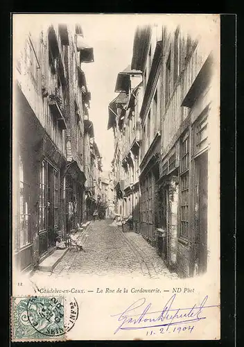 AK Caudebec-en-Caux, La Rue de la Cordonnerie