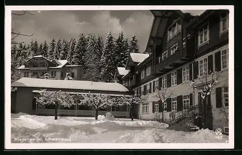 AK Friedenweiler /Schwarzwald, Hotel und Kurhaus, Bes.: C. Baer im Schnee